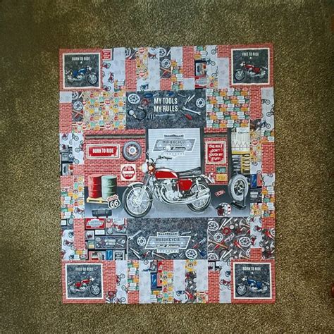 Motorcycle Quilt Pattern 的图像结果