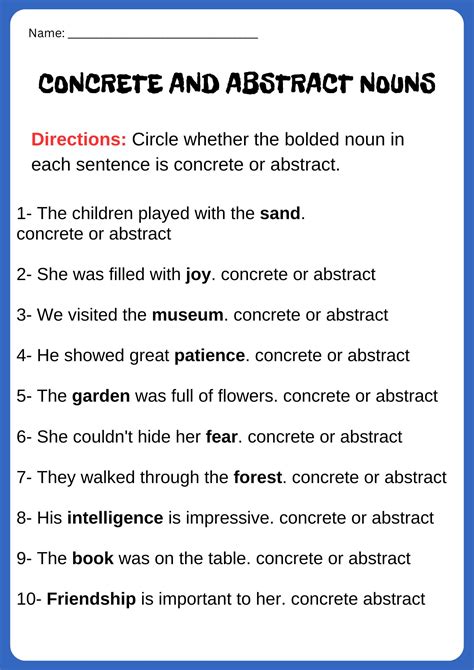 Abstract Nouns Examples