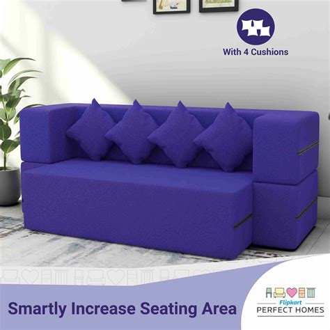 Flipkart Perfect Homes Cambridge 4 Seater Single Foam Fold Out Sofa Cum ...