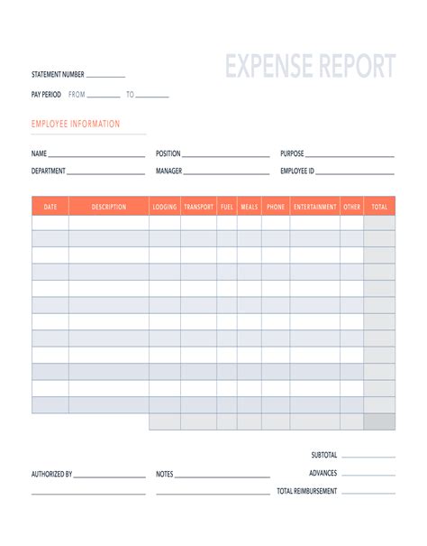 Free Expense Report Template for Word | Excel | PDF | Google Sheets ...