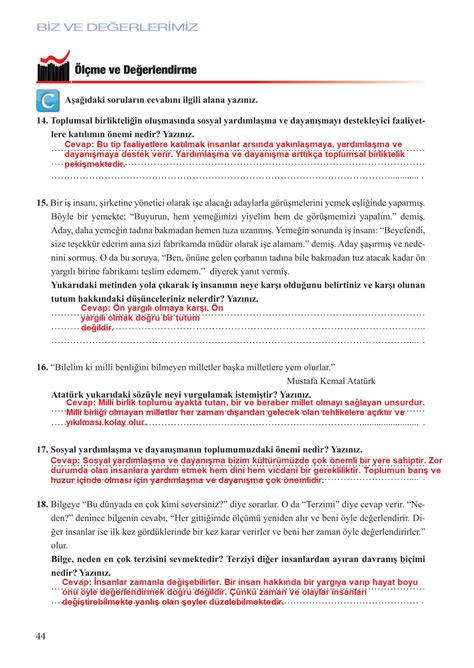 6. Sınıf Sosyal Bilgiler Meb Yayınları Sayfa 44 Cevapları ...