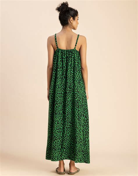 Stylish Printed Rayon Sleeveless A-Line Dress - Moomaya