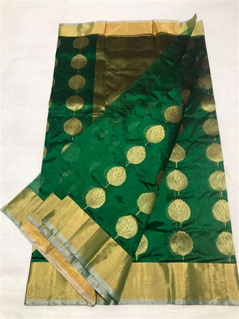 Buy Green Chanderi Pattu Silk Saree RA-274 Online in India