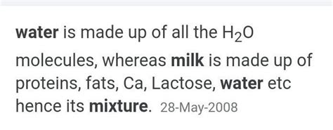 complete the analogy Water : compound :: milk : __________ - Brainly.in