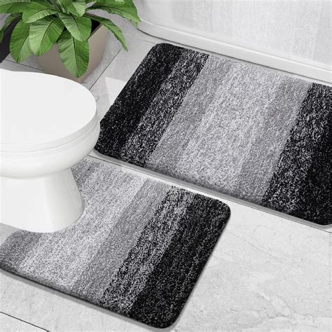 Amazon.com: OLANLY Bath Mat Set, 2 Piece Ombre Rug 24x16 + 24x20 inches ...