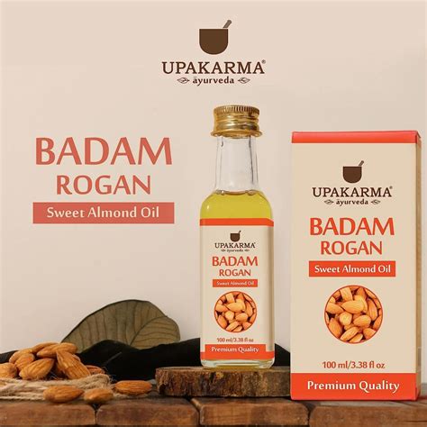 Upakarma Ayurveda Badam Rogan Sweet Almond Oil, 100 ml Price, Uses ...