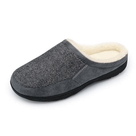 DREAM PAIRS Men's Cozy Memory Foam Slippers with Fuzzy Wool-like Lining ...