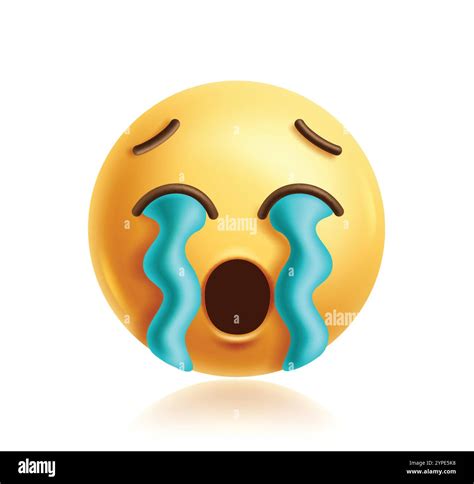 Sob emoji clipart 3d character. Emoji face crying, sad, scream, tear ...
