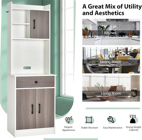 Buy Giantex Pantry Organization and Storage, Tall Buffet Hutch Cabinet ...