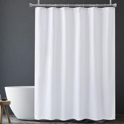 Amazer White Shower Liner Cloth Waterproof, White Shower Curtain Liner ...