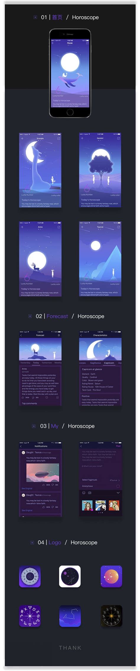 星座APP设计|UI|APP界面|正版陈夫人 - 原创作品 - 站酷 (ZCOOL)