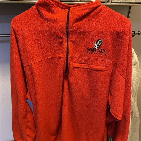 Vintage Ohio State quarter zip red Size medium Good... - Depop