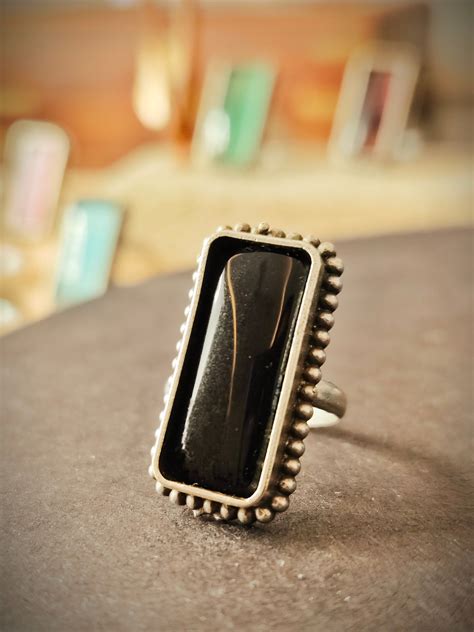 Sankol Multi Colour Rings with antique finish and single big stone for