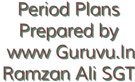 3rd Class EVS Lesson Plans and Period Plans , Year Plans
