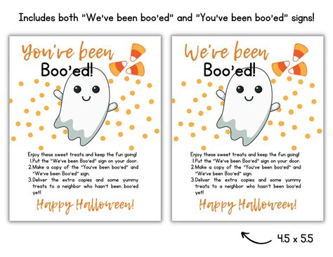 You've Been Boo'ed, We've Been Boo'ed Printable Signs - Halloween Game - Halloween Boo Kit - Boo ...