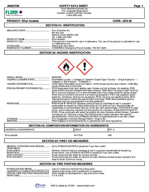 Ethyl Acetate | Flinn Scientific