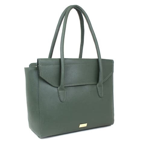 Oversized Green multi compartment tote Bag