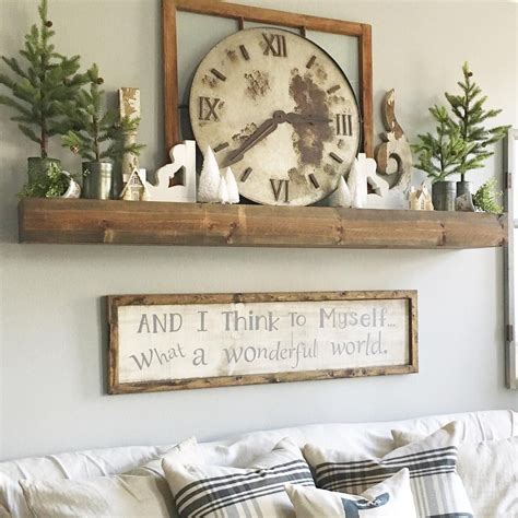 Shelf Above Sofa | Farmhouse Living Room Decor
