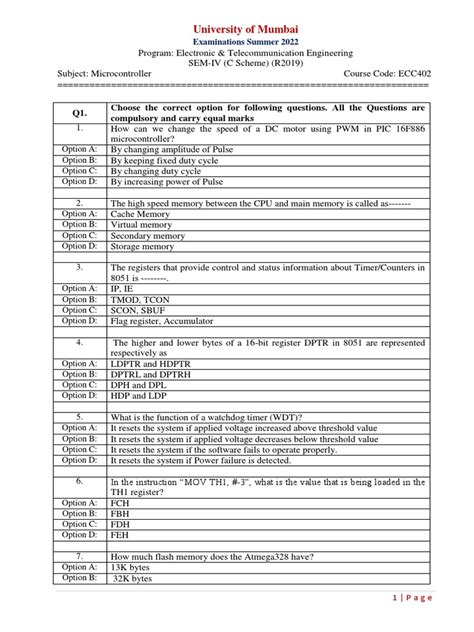Image result for Microcontroller Sem 4 Extc
