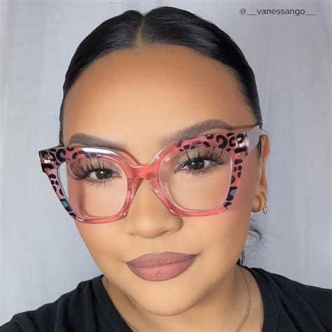 Malcolm Pink Leopard Print Square Frame Glasses for Women