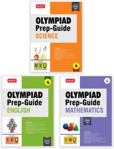 MTG Olympiad Prep-Guide Class-4 Mathematics, Science & English (Set of ...
