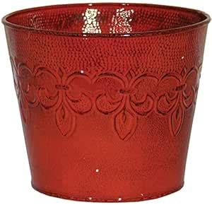 Robert Allen MPT01886 Fluer De Lis Series Metal Planter Flower Pot, 4 ...