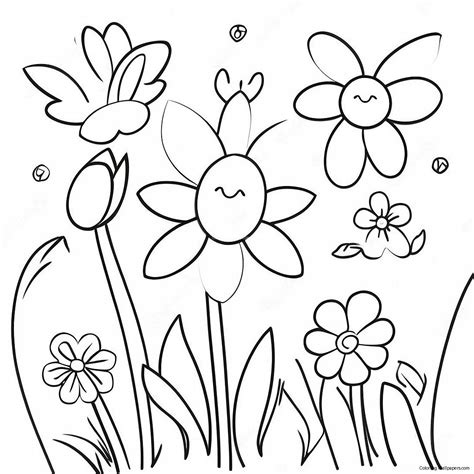 Spring Flowers Coloring Page (6590-5276)