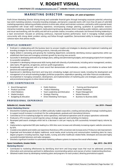 Marketing Director Resume Examples & Template (with job winning tips)