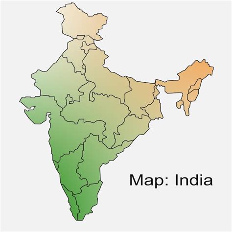 Map of india with states outline vector | Premium Vector