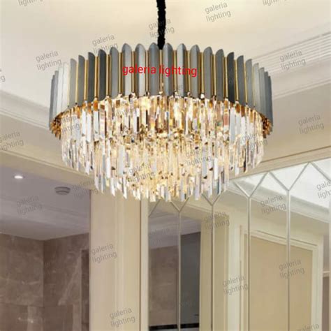 Jual Lampu gantung frame kristal ruang tamu/ruang makan tipe 82072 BKGD ...