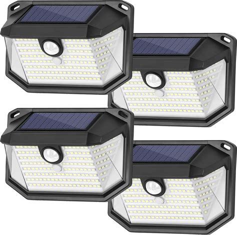 4-Pack Solar Wall Lights Outdoor with 3 Modes & Reflector, Waterproof ...