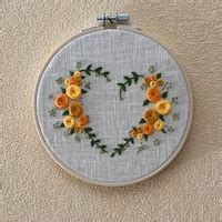 Buy Floral Heart Embroidery Hoop Art. Flower Embroidery Hoop. Online in ...
