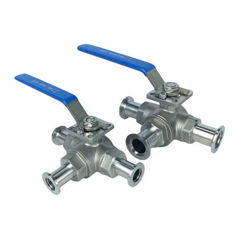 304 Stainless Steel KF Flanged 3-Way Manual Ball Valves