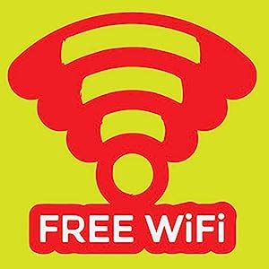 VVWV Free Wi-Fi Sign Sticker for Laboratories Factories Hospitals size ...