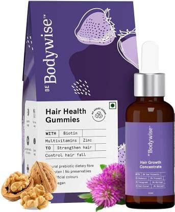 Be Bodywise Biotin Hair Gummies & Hair Growth Serum | 3% Redensyl ...