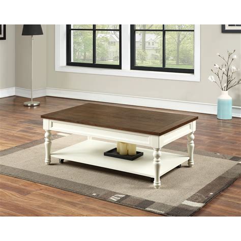 The Gray Barn Billings Creek Two-Tone Ivory and Honey Coffee Table - On ...