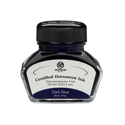 Octopus Certified Document Ink Bottle, Dark Blue - 30ml – Makoba