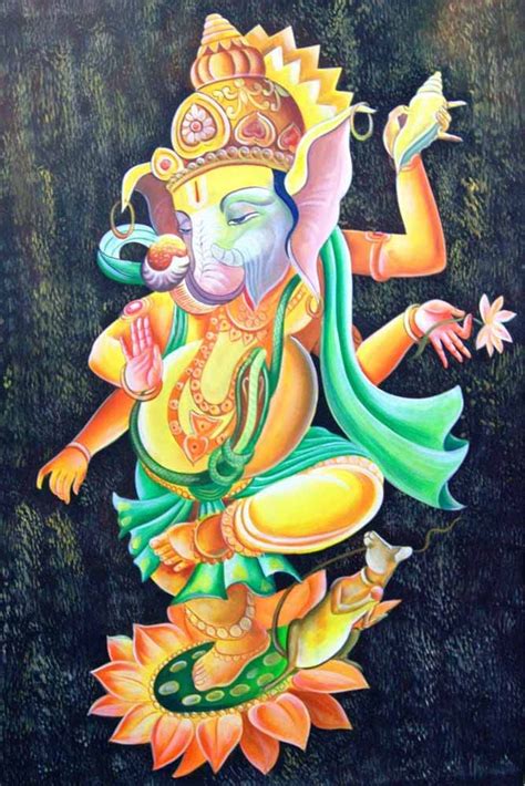 wallpics® Lord Ganesha vighnaharta Canvas Painting Poster Waterproof ...