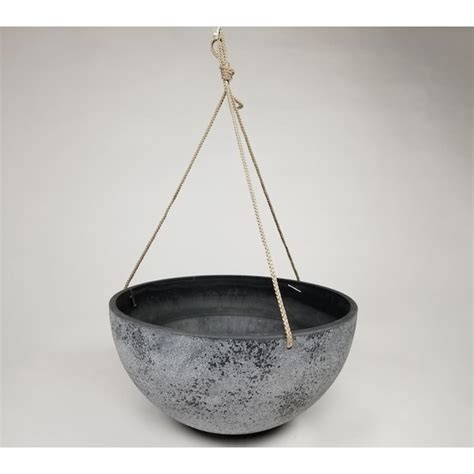 Exaco Round Hanging Planter, Spackled Gray FM-HBG13 | Zoro