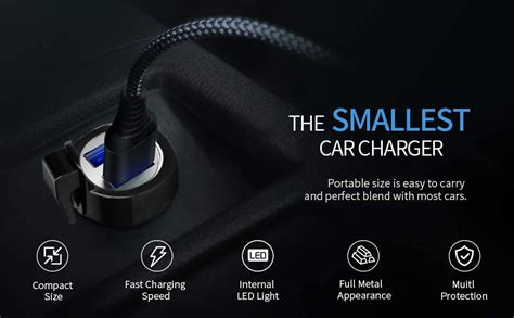 Powerup Stay Charged® 4.8Amp Aluminum Dual USB Port Car Charger for All ...