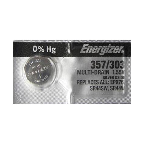 Buy Energizer 357 / 303 SR44 AG13 Silver Oxide Watch Battery - Long ...