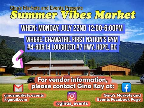 Summer Vibes Market , Chawathil First Nation, Hope, 22 July 2024 ...