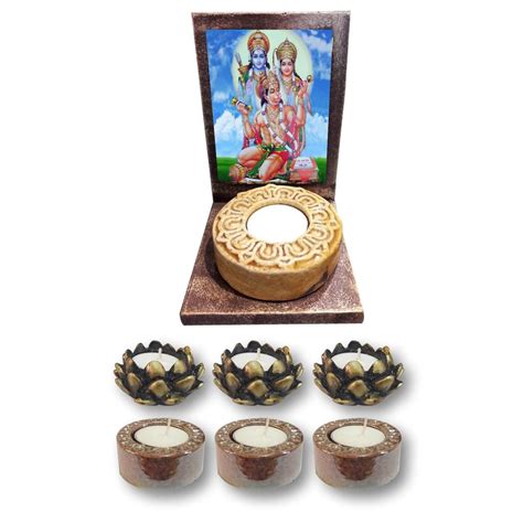 Buy Yaya Cafe Hanuman Bhajan Home Decorative Candle Holders Gift Items ...