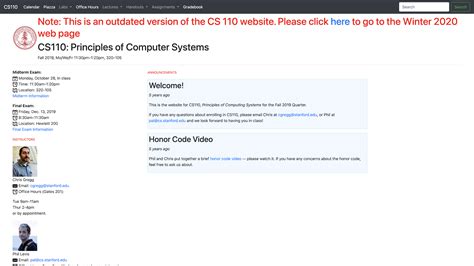 Principles of Computer Systems | Stanford CS110 Course | Online Playground