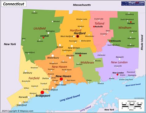 Connecticut tourism map 60 photos - Arptravels.com