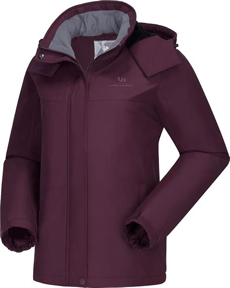 CAMEL CROWN Women’s Ski Jacket Thicken Winter Snow Coat Warm Fleece ...