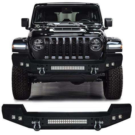 Vijay Full Width Front Bumper for 2018-2024 Jeep Wrangler JL/JLU with LED Lights - Walmart.com