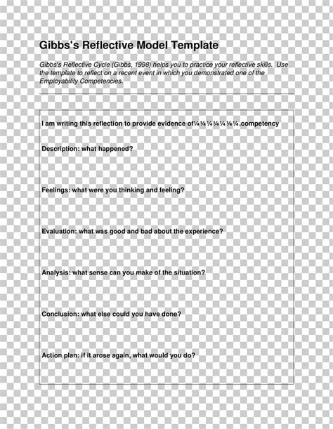 Image result for Reflective Writing Template