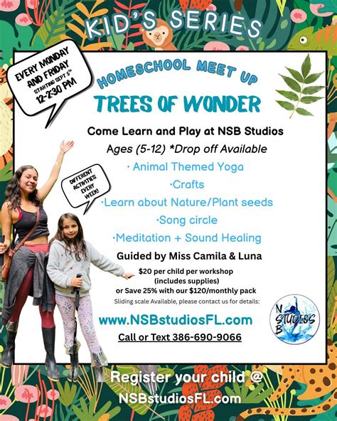 Homeschool Meet Up @ NSB Studios - Trees of Wonder, 310 N Dixie Fwy ...