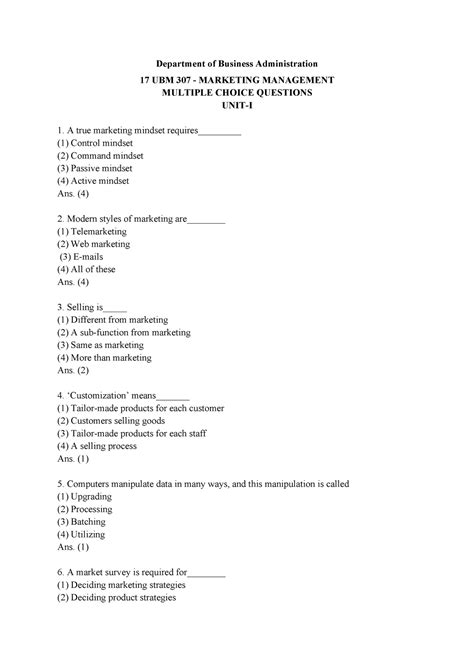 BBA 18UBM307- Marketing- Management ...